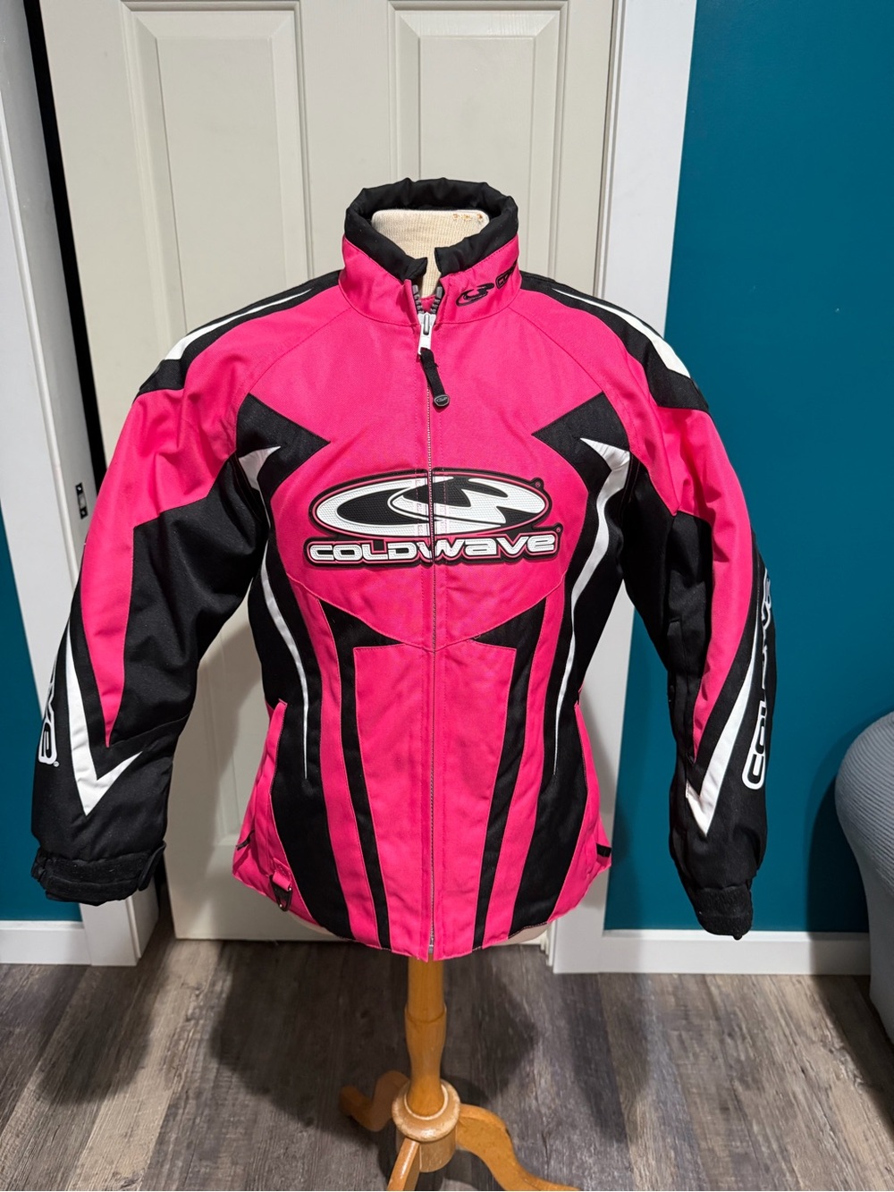 Women's Pink & Black Waterproof Snowmobile Jacket - Insulated Winter Jacket